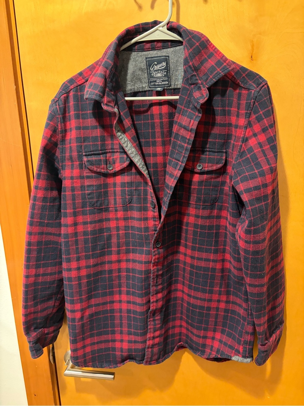 Grayers heritage Red and Black Plaid Flannel Shirt men’s M heavy thick